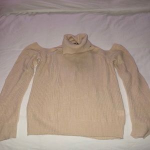 Cream turtleneck knit sweater